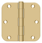 Deltana - 3-1/2" x 3-1/2" x 5/8" Radius Hinge; Residential Thickness - Satin Brass