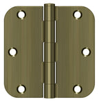 Deltana - 3-1/2" x 3-1/2" x 5/8" Radius Hinge; Residential Thickness - Antique Brass