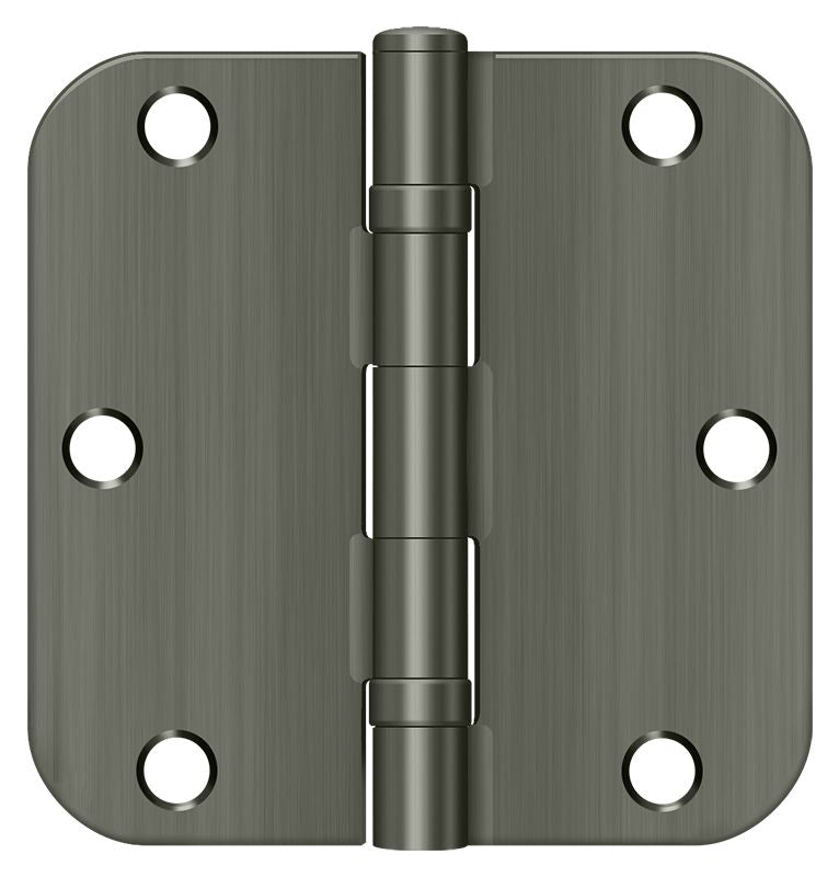 Deltana - 3-1/2" x 3-1/2" x 5/8" Radius Hinge; Ball Bearing - Antique Nickel