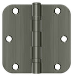 Deltana - 3-1/2" x 3-1/2" x 5/8" Radius Hinge; Ball Bearing - Antique Nickel