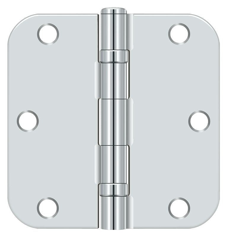 Deltana - 3-1/2" x 3-1/2" x 5/8" Radius Hinge; Ball Bearing - Bright Chrome