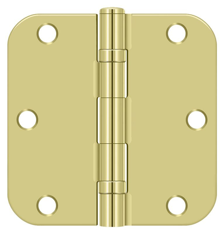 Deltana - 3-1/2" x 3-1/2" x 5/8" Radius Hinge; Ball Bearing - Bright Brass