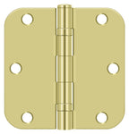 Deltana - 3-1/2" x 3-1/2" x 5/8" Radius Hinge; Ball Bearing - Bright Brass