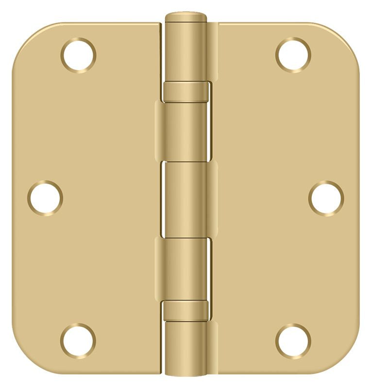 Deltana - 3-1/2" x 3-1/2" x 5/8" Radius Hinge; Ball Bearing - Satin Brass