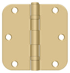 Deltana - 3-1/2" x 3-1/2" x 5/8" Radius Hinge; Ball Bearing - Satin Brass
