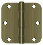 Deltana - 3-1/2" x 3-1/2" x 5/8" Radius Hinge; Ball Bearing - Antique Brass