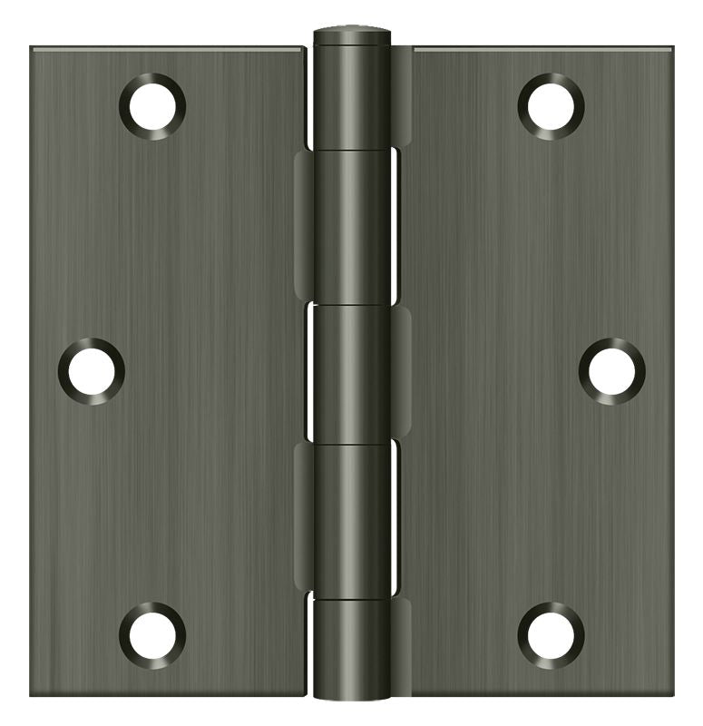 Deltana - 3-1/2" x 3-1/2" Square Hinge (Steel) - Antique Nickel