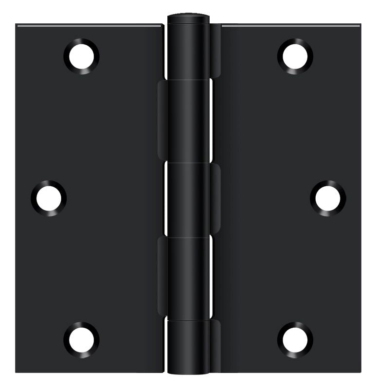 Deltana - 3-1/2" x 3-1/2" Square Hinge (Steel) - Flat Black