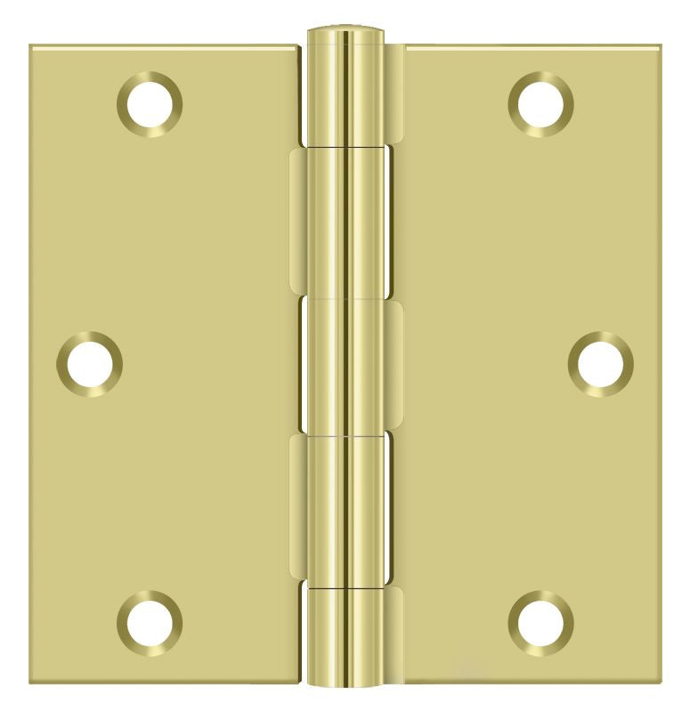 Deltana - 3-1/2" x 3-1/2" Square Hinge (Steel) - Bright Brass