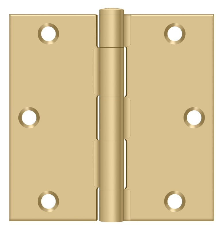 Deltana - 3-1/2" x 3-1/2" Square Hinge (Steel) - Satin Brass