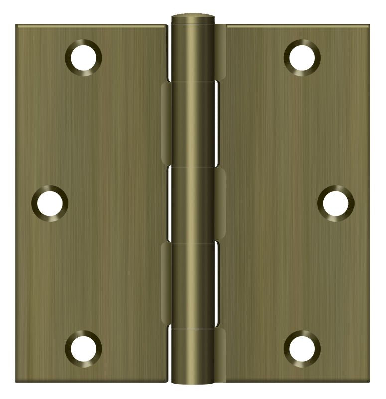 Deltana - 3-1/2" x 3-1/2" Square Hinge (Steel) - Antique Brass