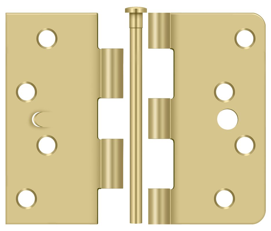 Deltana S44058TT4-UN 4" x 4" x 5/8" x SQ Hinge; Satin Brass Finish Main image