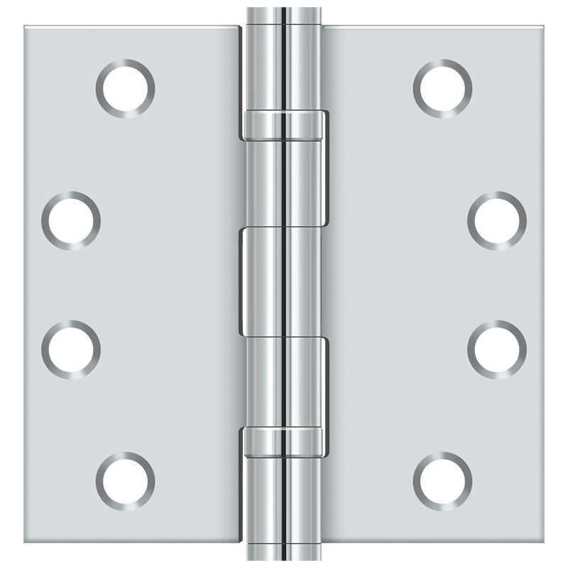 Deltana - 4" x 4" Square Hinge; Heavy Duty; Ball Bearings - Bright Chrome