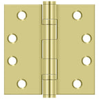 Deltana - 4" x 4" Square Hinge; Heavy Duty; Ball Bearings - Bright Brass