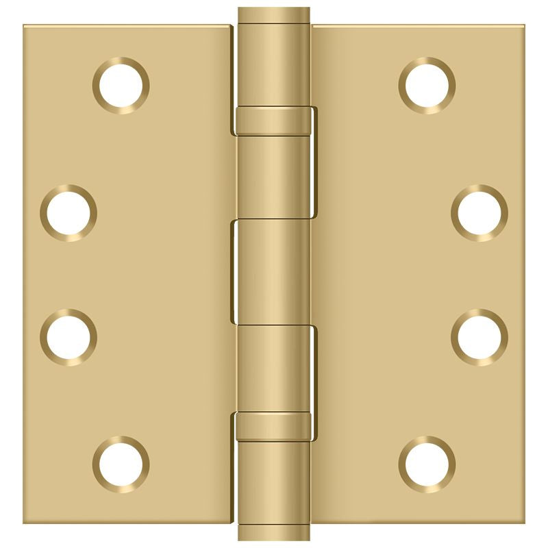 Deltana - 4" x 4" Square Hinge; Heavy Duty; Ball Bearings - Satin Brass