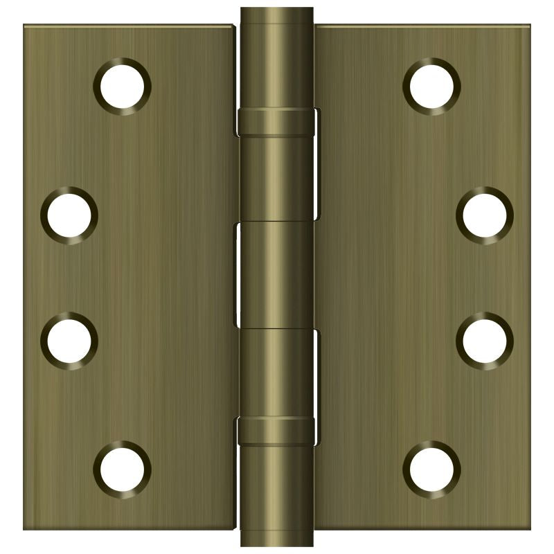 Deltana - 4" x 4" Square Hinge; Heavy Duty; Ball Bearings - Antique Brass