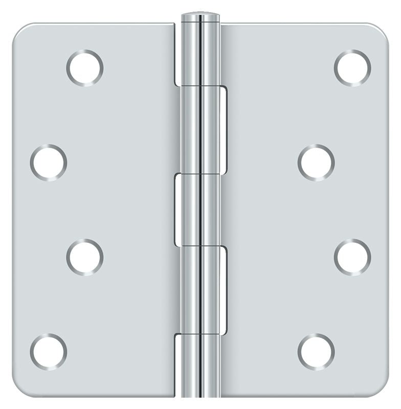 Deltana - 4" x 4" x 1/4" Radius Hinge - Bright Chrome