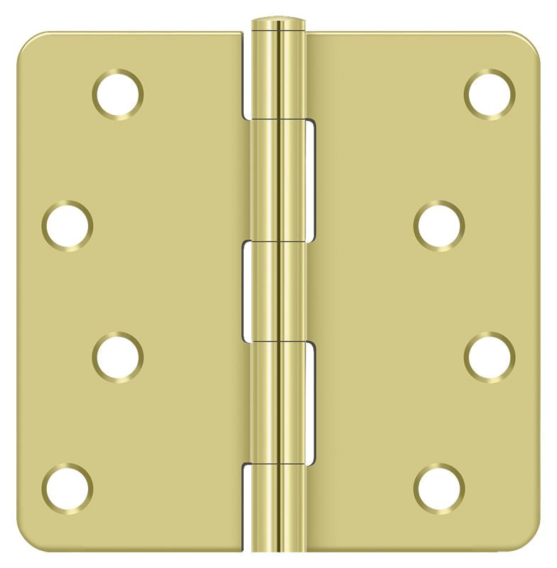 Deltana - 4" x 4" x 1/4" Radius Hinge - Bright Brass