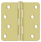 Deltana - 4" x 4" x 1/4" Radius Hinge - Bright Brass