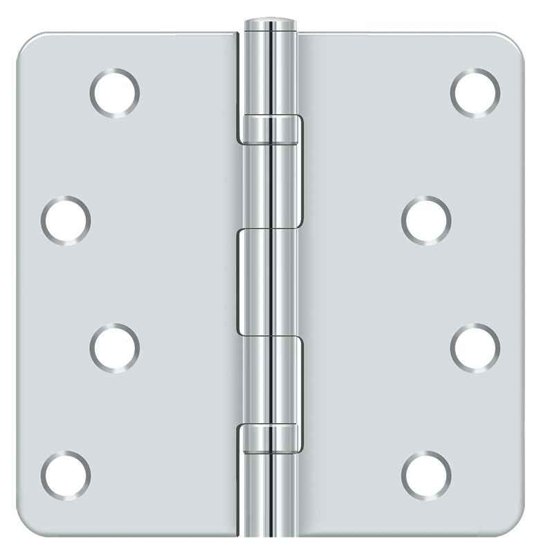 Deltana - 4" x 4" x 1/4" Radius Hinge; Ball Bearings - Bright Chrome