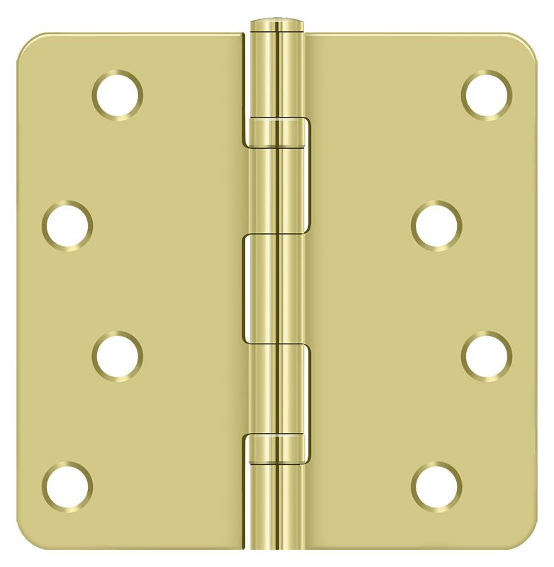Deltana - 4" x 4" x 1/4" Radius Hinge; Ball Bearings - Bright Brass