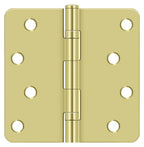 Deltana - 4" x 4" x 1/4" Radius Hinge; Ball Bearings - Bright Brass