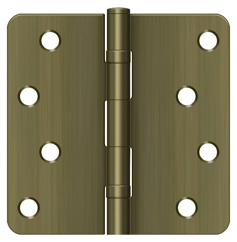 Deltana - 4" x 4" x 1/4" Radius Hinge; Ball Bearings - Antique Brass