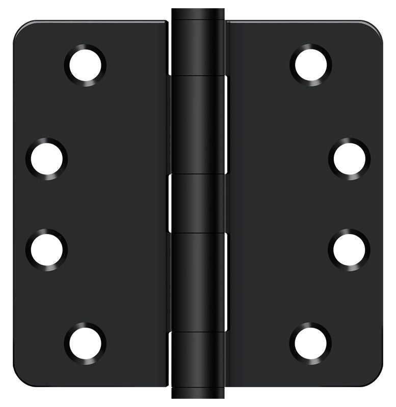 Deltana - 4" x 4" x 1/4" Radius Hinge; Heavy Duty - Flat Black