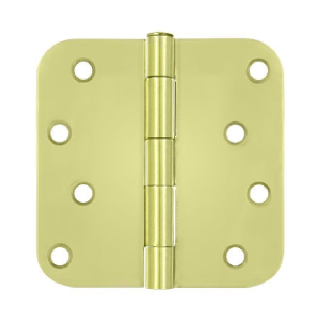 Deltana - 4" x 4" x 5/8" Radius Hinge (Steel) - Bright Brass