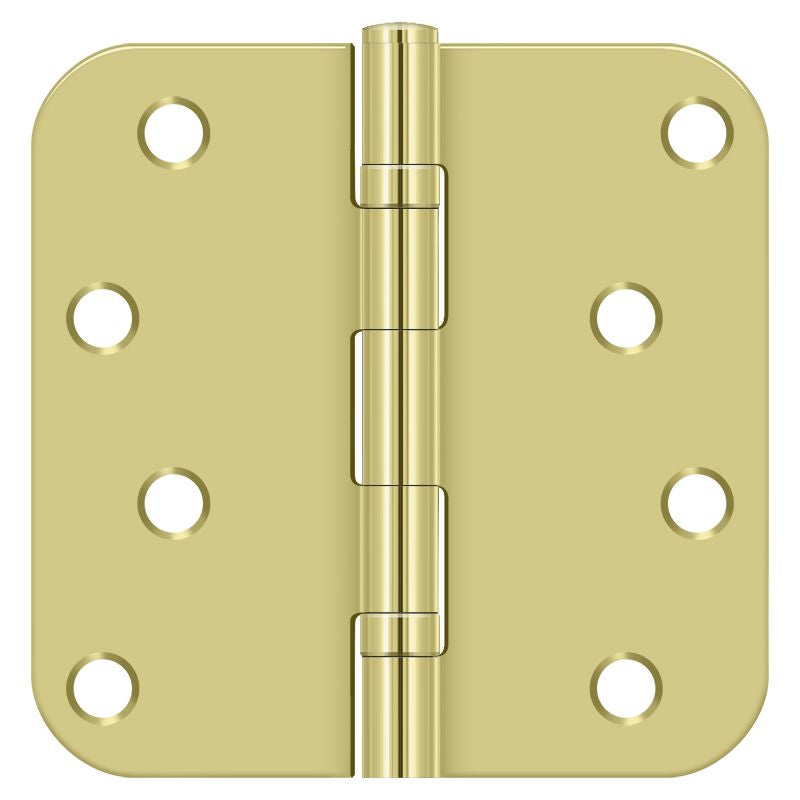 Deltana - 4" x 4" x 5/8" Radius Hinge; Ball Bearings - Bright Brass