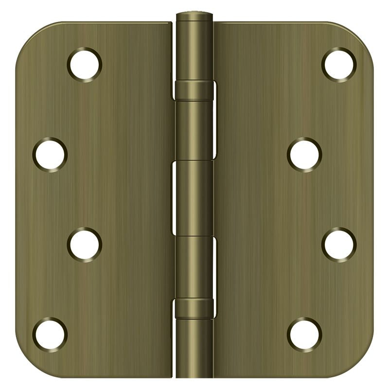 Deltana - 4" x 4" x 5/8" Radius Hinge; Ball Bearings - Antique Brass
