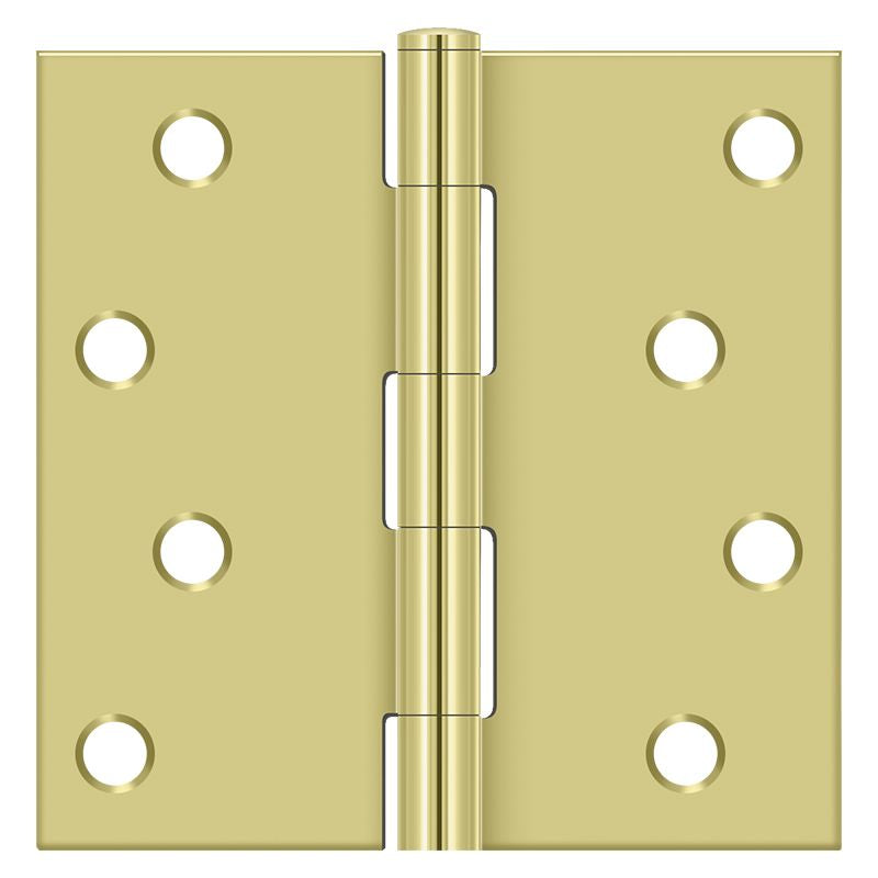 Deltana - 4" x 4" Square Hinge (Steel) - Bright Brass