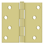 Deltana - 4" x 4" Square Hinge (Steel) - Bright Brass