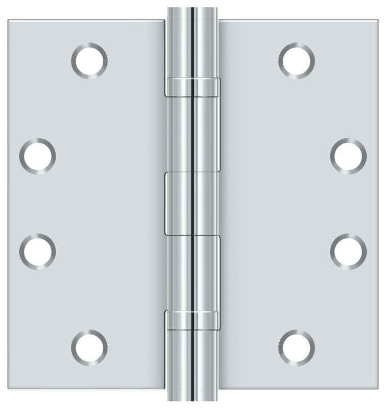 Deltana - 4-1/2" x 4-1/2" Square Hinge; Heavy Duty; Ball Bearings - Bright Chrome