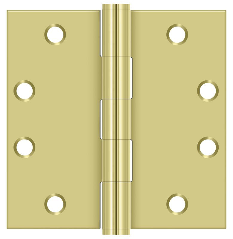 Deltana - 4-1/2" x 4-1/2" Square Hinge; Heavy Duty - Bright Brass