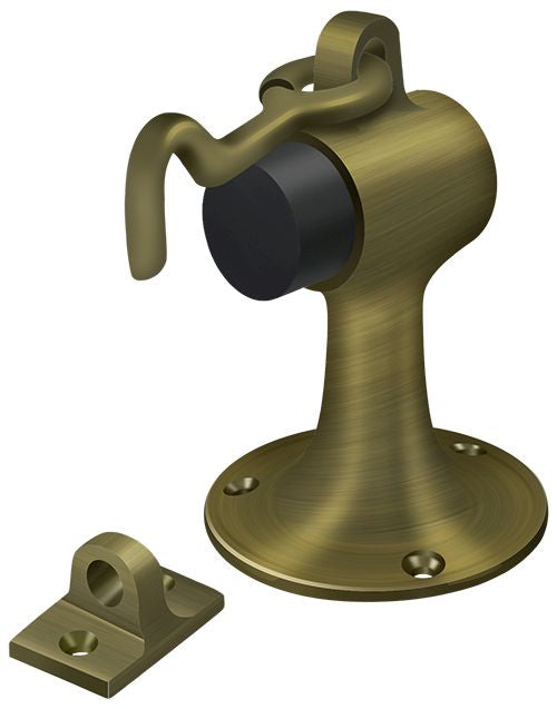 Deltana - Floor Mount Bumper with Holder - Antique Brass