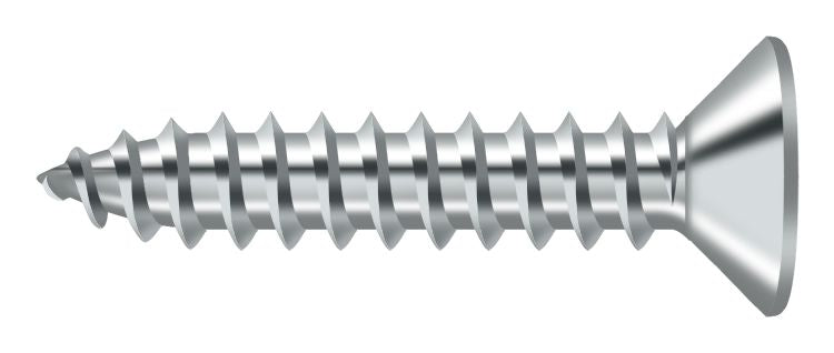 Deltana - Wood Screw; SB; #10 x 1" - Bright Chrome