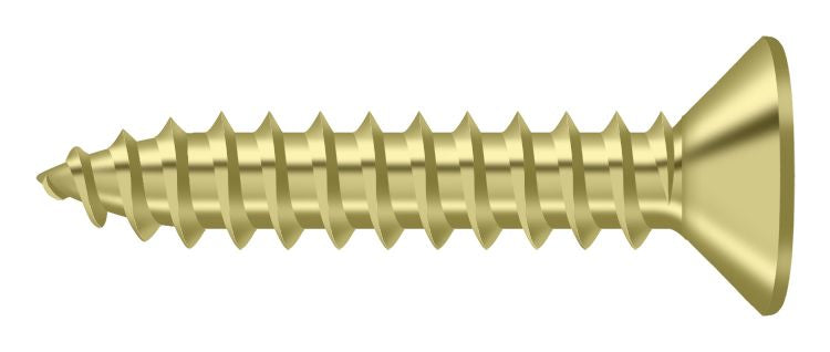 Deltana - Wood Screw; SB; #10 x 1" - Bright Brass