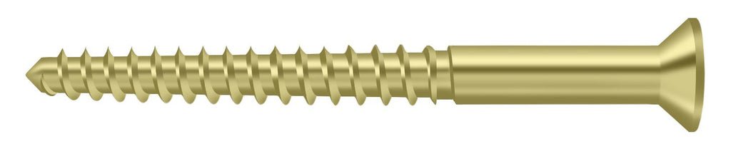 Deltana - Wood Screw; SB; #12 x 2-1/2" - Bright Brass