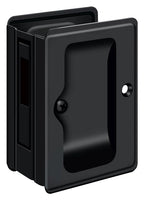 Deltana - Heavy Duty Pocket Lock; Adjustable; 3-1/4" x 2 1/4" Sliding Door Receiver - Black