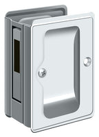 Deltana - Heavy Duty Pocket Lock; Adjustable; 3-1/4" x 2 1/4" Sliding Door Receiver - Bright Chrome