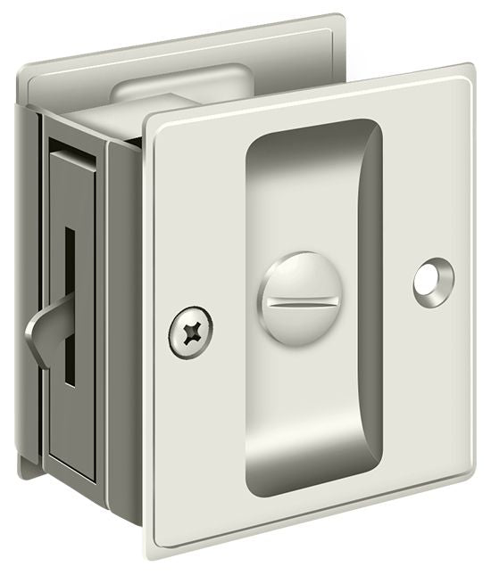 Deltana - Pocket Lock; 2-1/2" x 2-3/4" Privacy - Bright Nickel