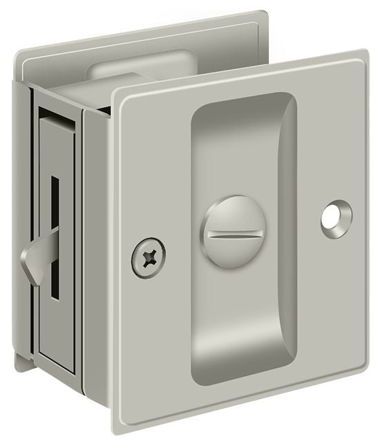 Deltana - Pocket Lock; 2-1/2" x 2-3/4" Privacy - Satin Nickel