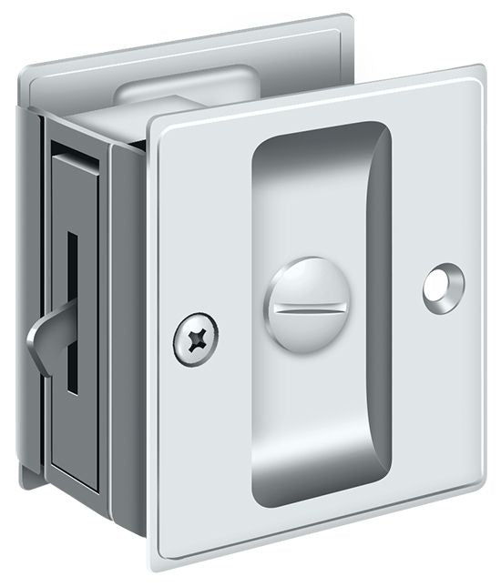 Deltana - Pocket Lock; 2-1/2" x 2-3/4" Privacy - Bright Chrome