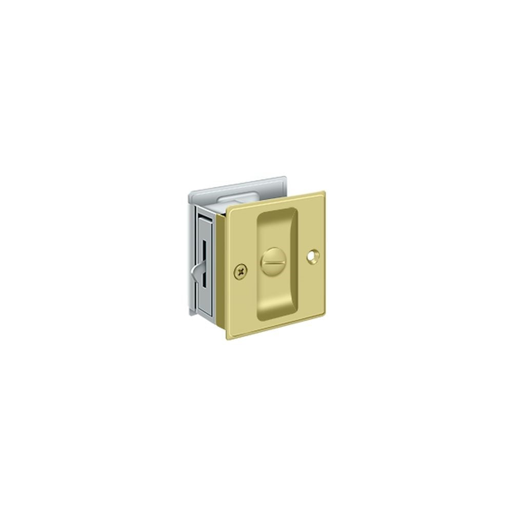 Deltana SDL25U3/26 Pocket Lock; 2-1/2" x 2-3/4" Privacy; Bright Brass By Bright Chrome Finish Main image