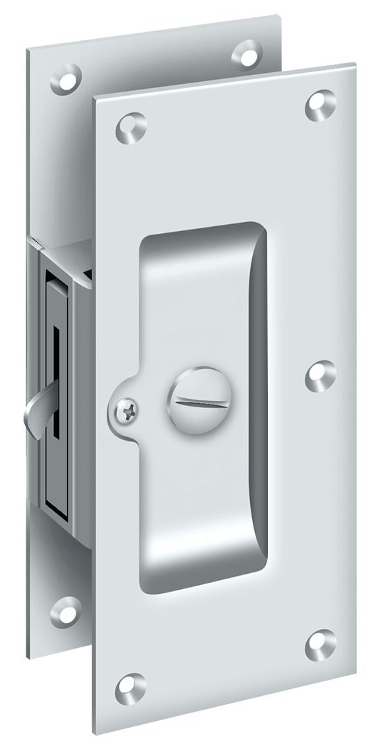 Deltana - Decorative Pocket Lock 6"; Privacy - Bright Chrome