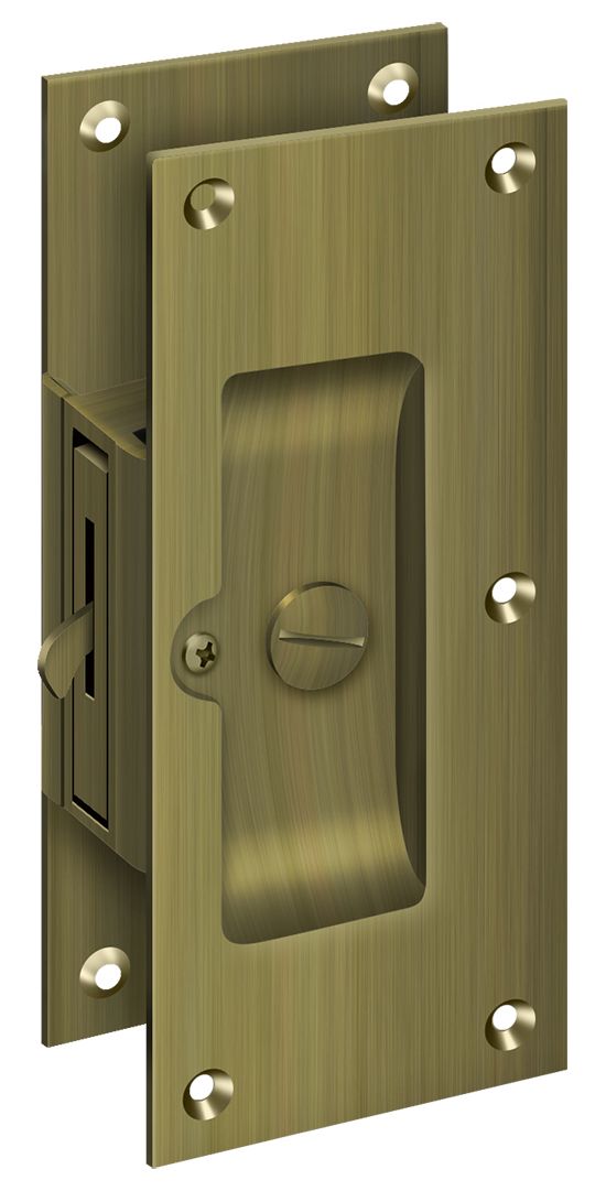 Deltana - Decorative Pocket Lock 6"; Privacy - Antique Brass