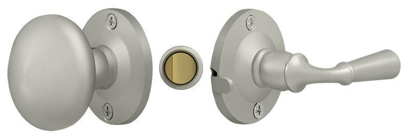 Deltana - Storm Door Latch; Round; Tubular Lock - Satin Nickel