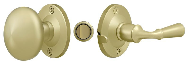 Deltana - Storm Door Latch; Round; Tubular Lock - Unlacquered Bright Brass