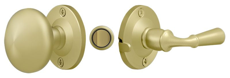 Deltana - Storm Door Latch; Round; Tubular Lock - Bright Brass